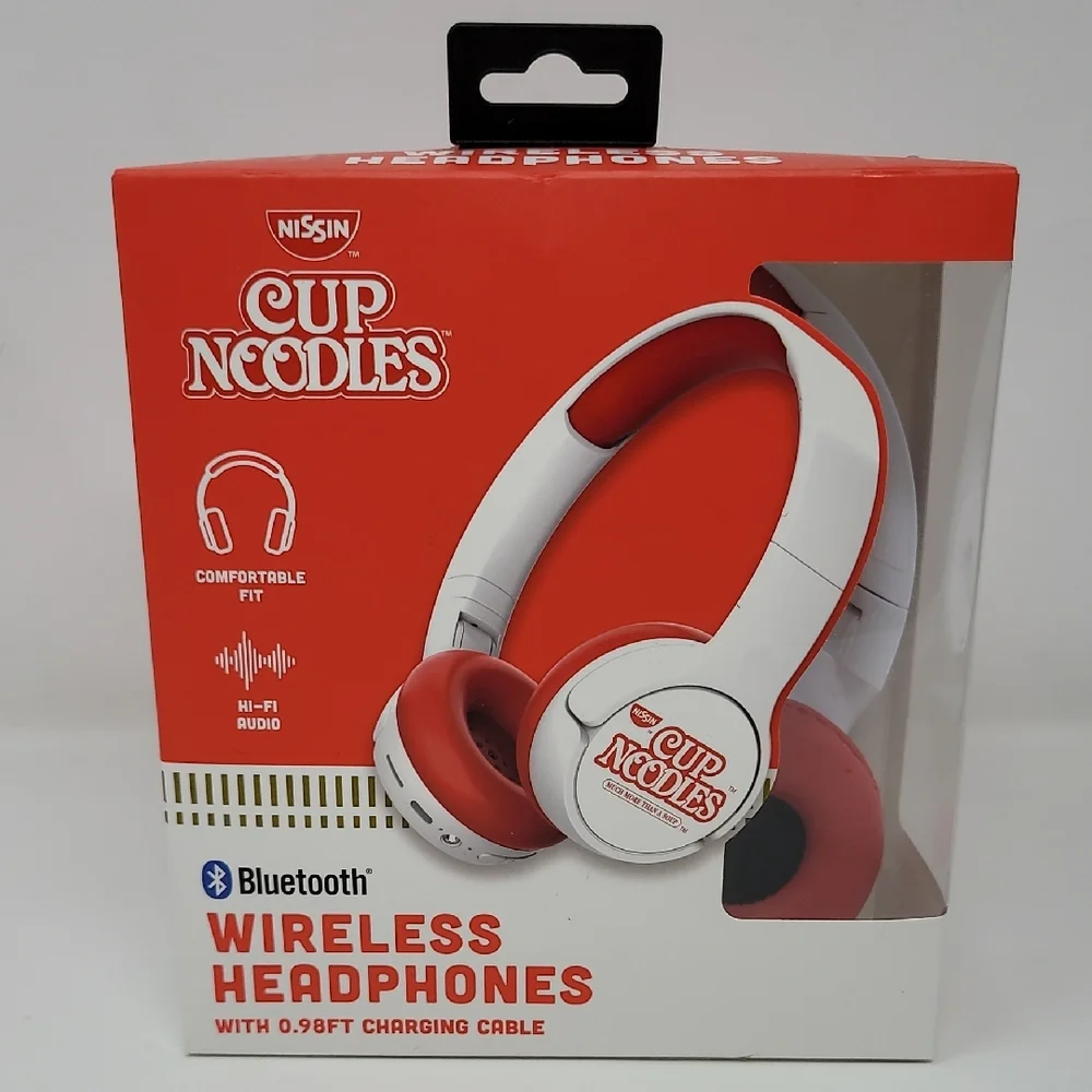 New Nissin Cup Noodles Wireless Headphones Red/White